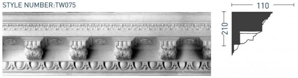 Enriched Cornice TW075 - Thomas & Wilson London Cornicing Coving Plasterwork