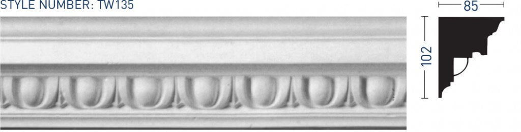 Enriched Cornice TW135 - Thomas & Wilson London Cornicing Coving Plasterwork